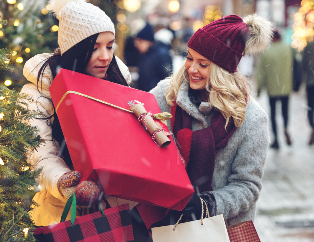 good posture while holiday shopping