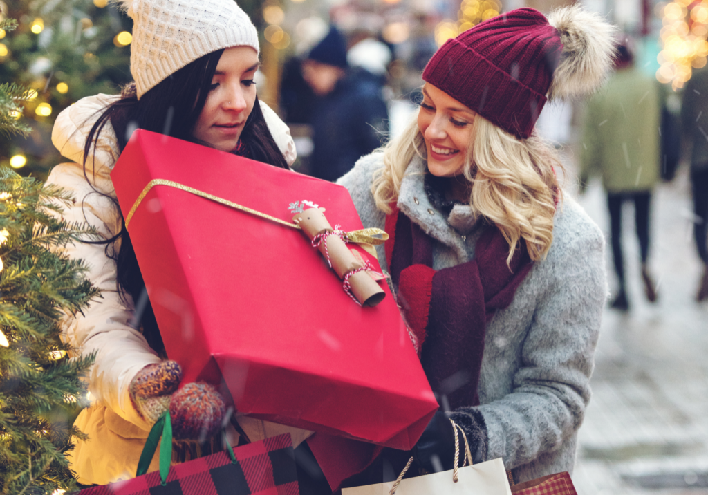 good posture while holiday shopping