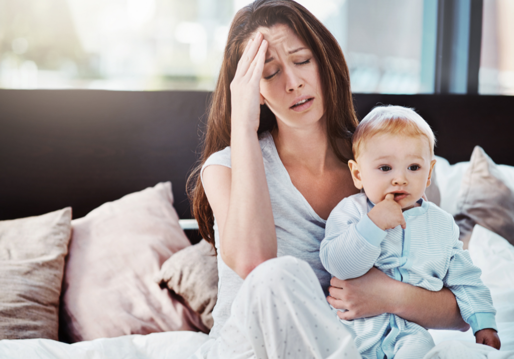 a woman suffering from postpartum depression.